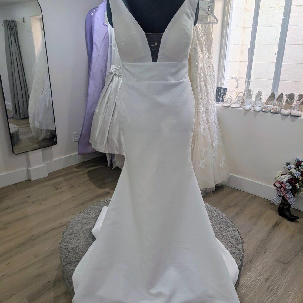 Private Label Fit and Flare Size 14 white wedding dres
